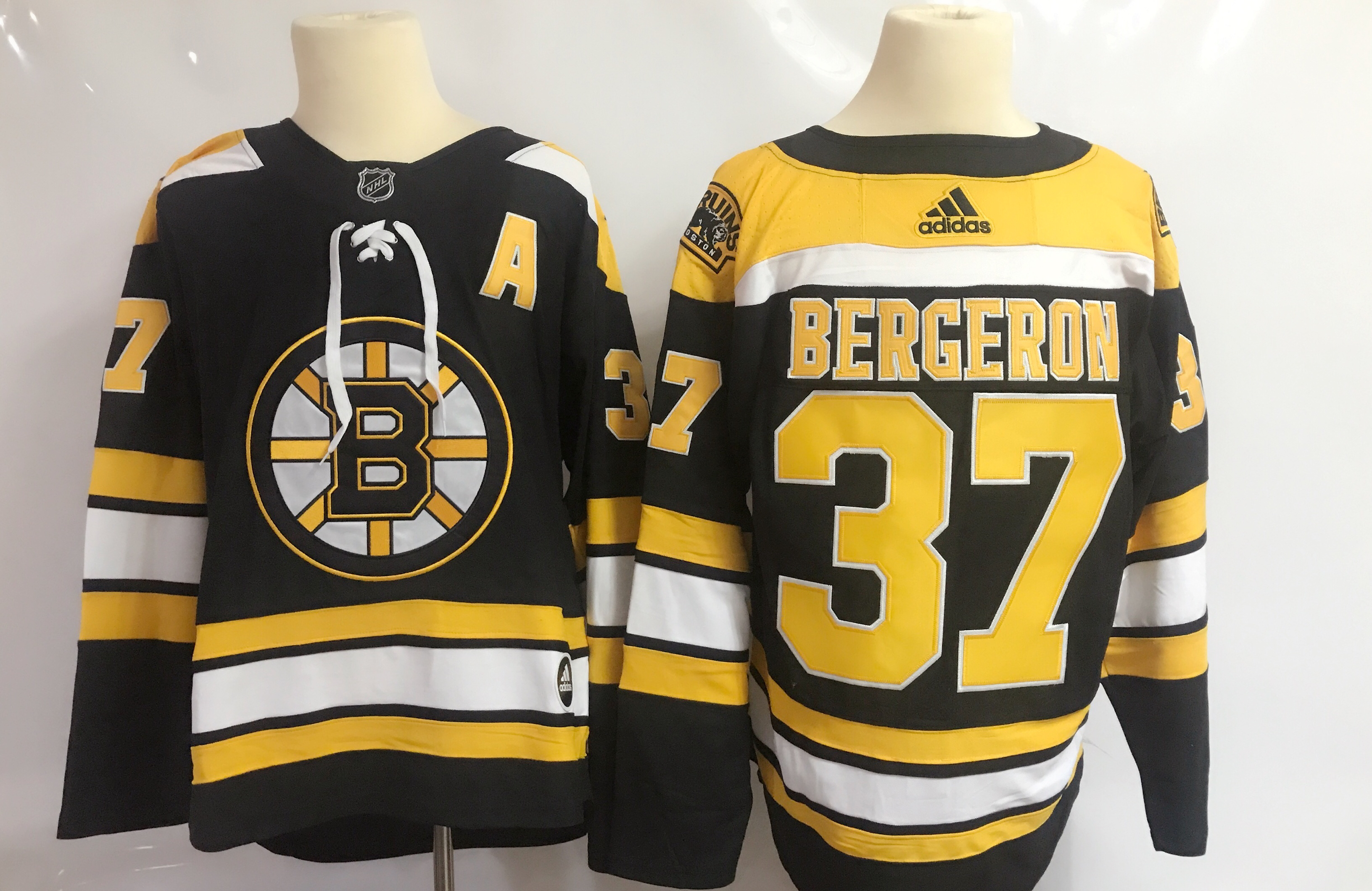 Men Boston Bruins #37 Bergeron Black Hockey Stitched Adidas NHL Jerseys